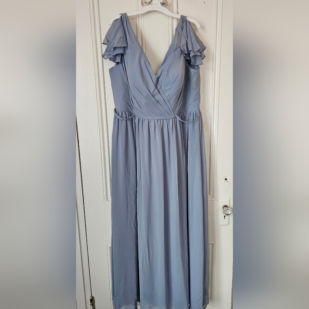 Dusty blue bridesmaid or prom dress